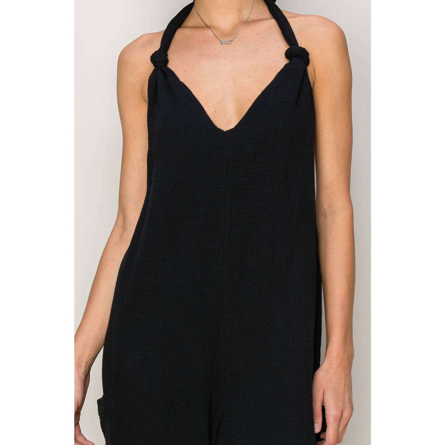 Blake V Neck Gauze Halter Jumpsuit