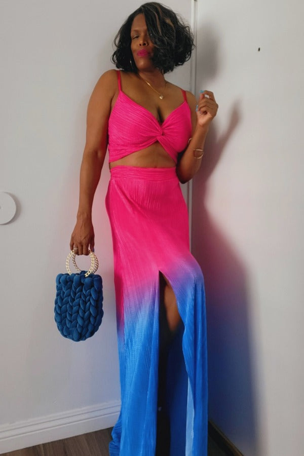 Keep In Touch Pleated Ombre Set