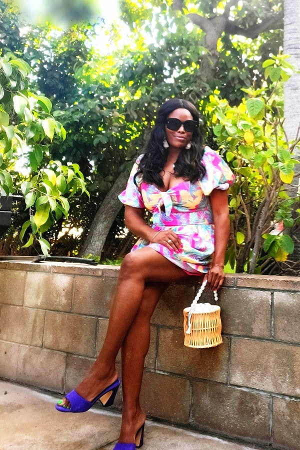 Rompers, Jumpsuits and Rompers, Summer Outfits, Pink Paradise Puff Sleeve Romper