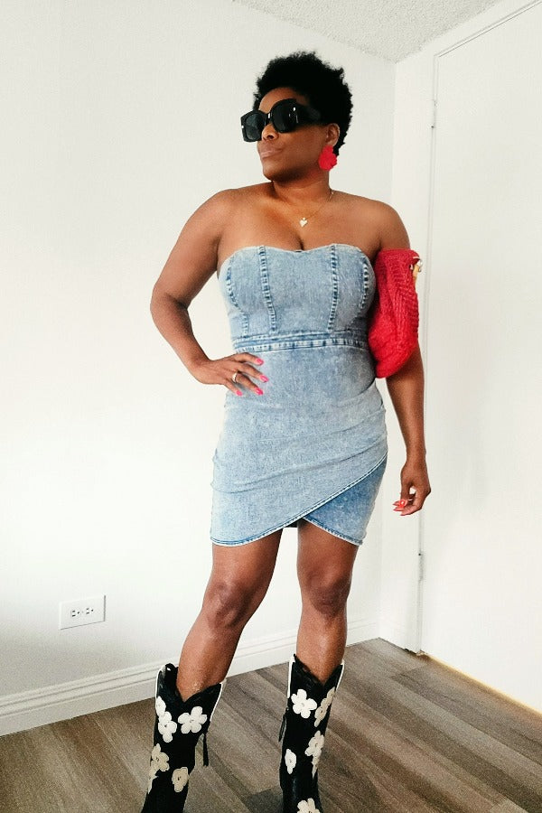 Meet Me There Denim Mini Dress