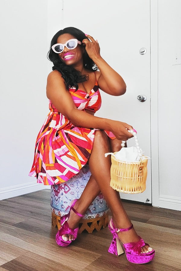 Dresses, Mini Dress, Pleated Dress, Eddy Geo Print Pleated Mini Dress