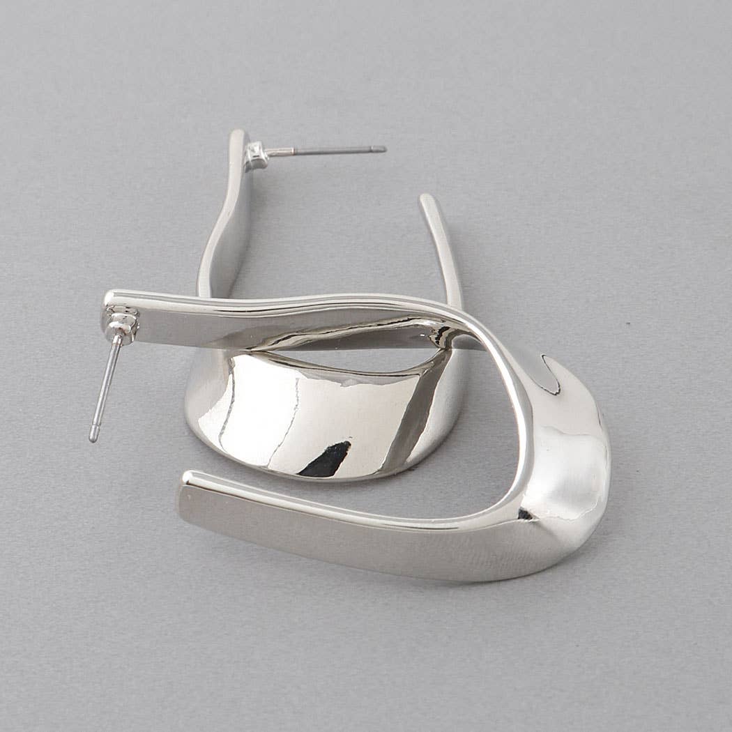 Abstract Melted Hoop Earrings