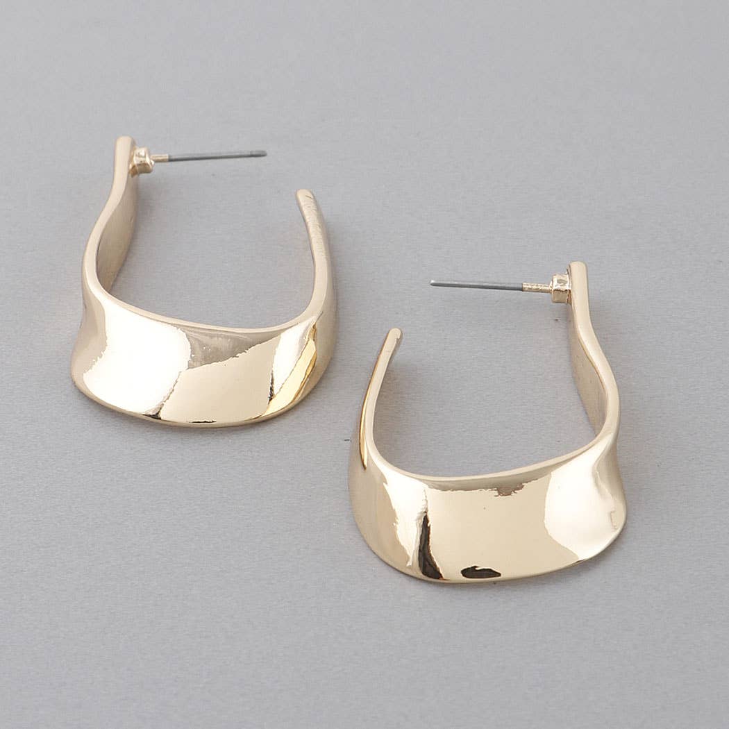 Abstract Melted Hoop Earrings