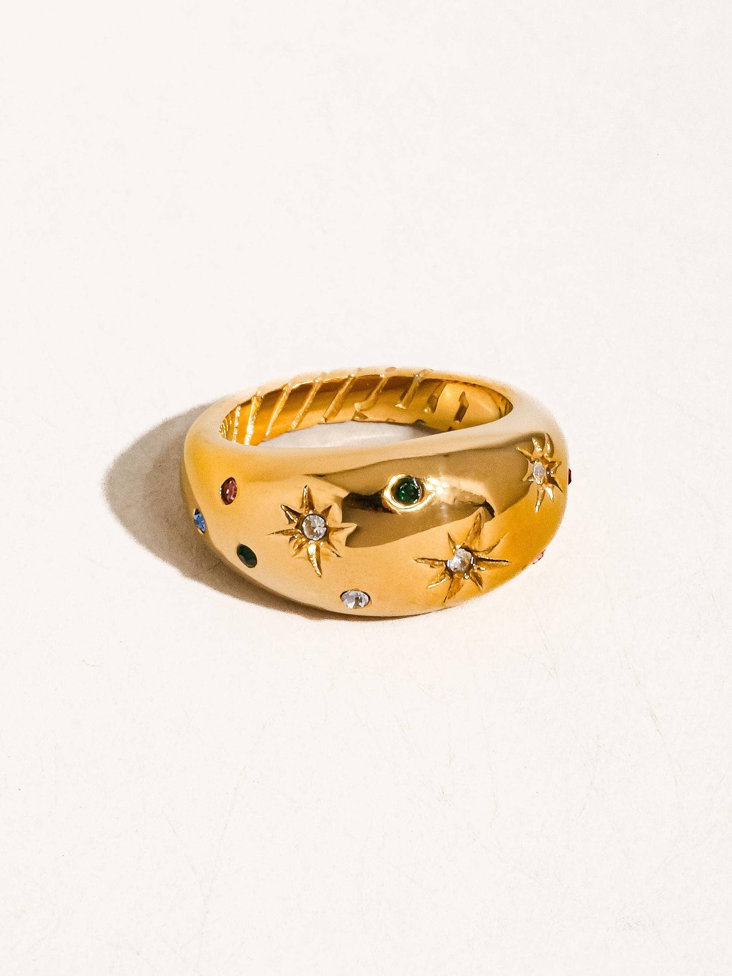 Angela 18K Gold Star Dome Ring