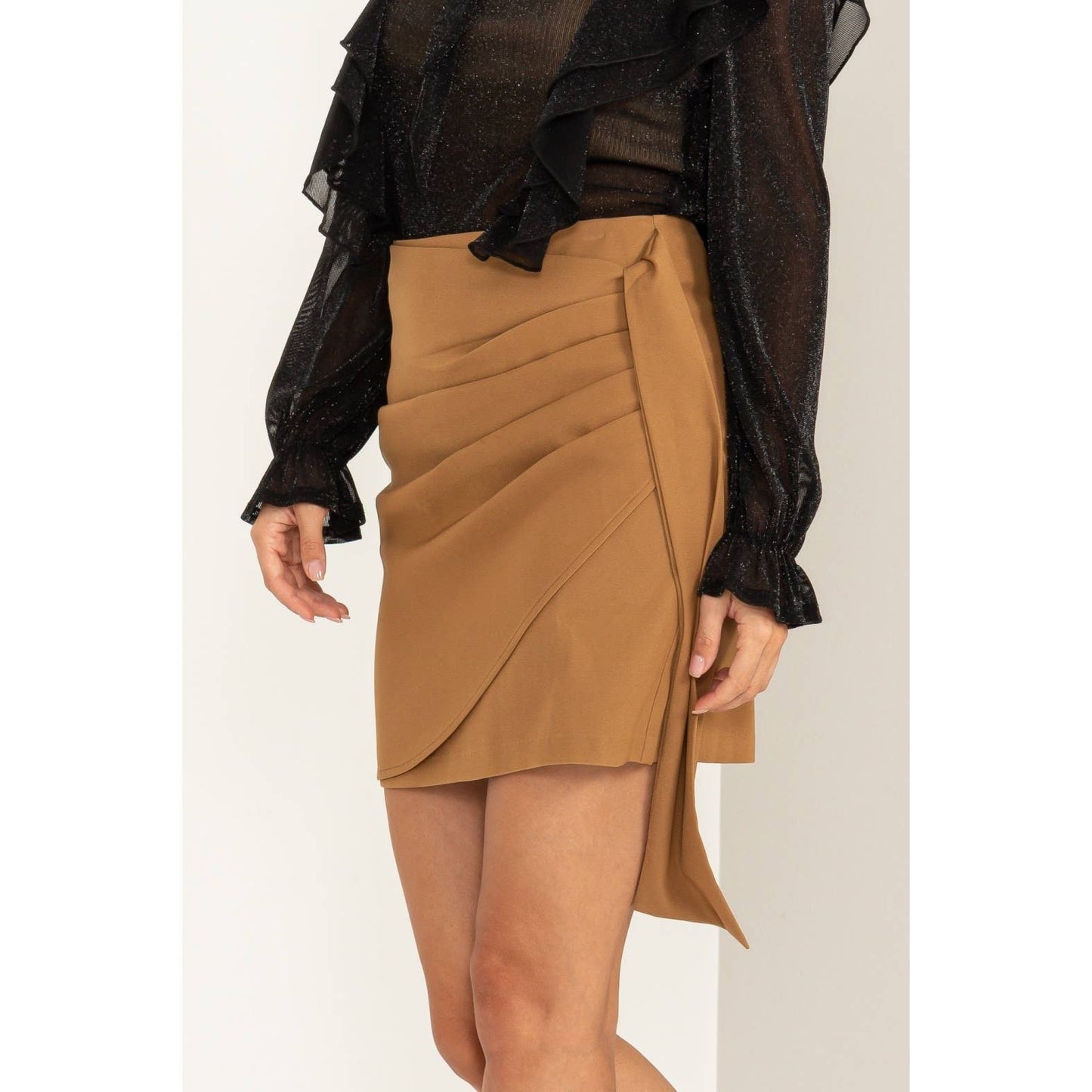 Perfect Together Gathered Front Mini Skirt