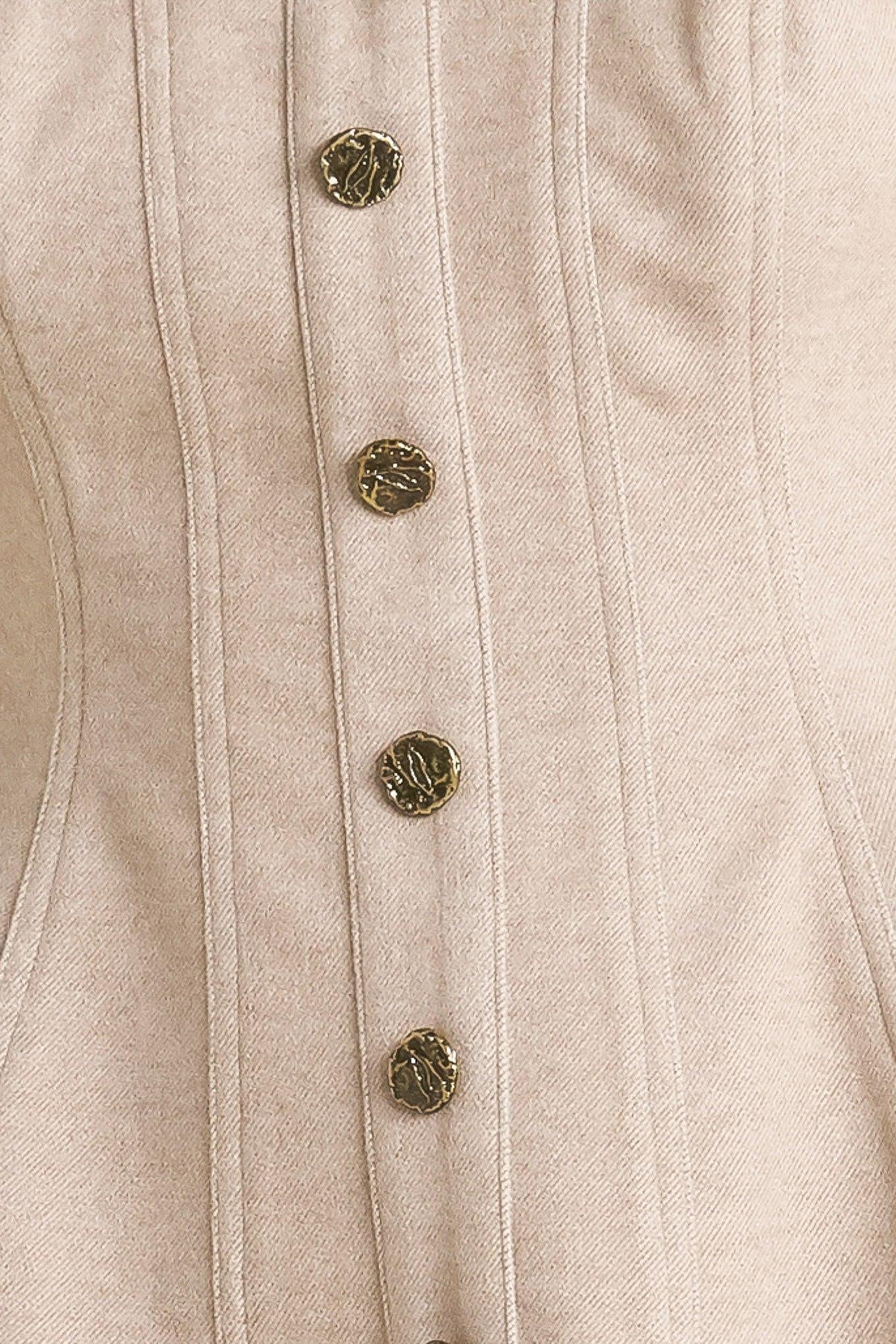 BECCA MODERN CORSET MOCHA KNIT TOP