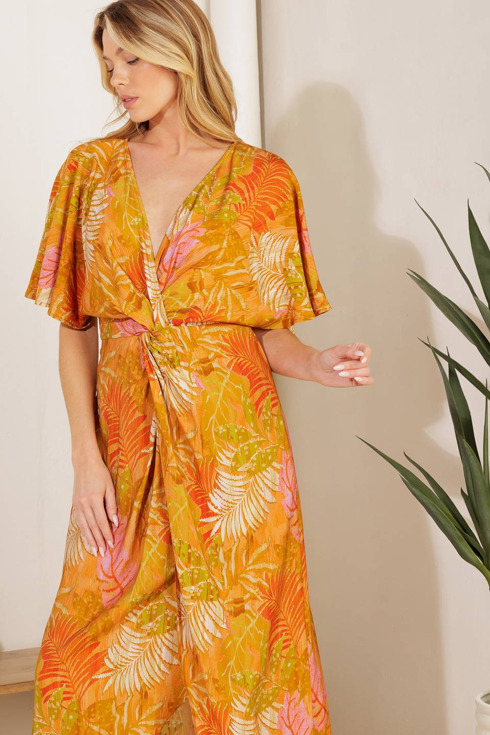 GOTTA GET AWAY WOVEN MIDI DRESS