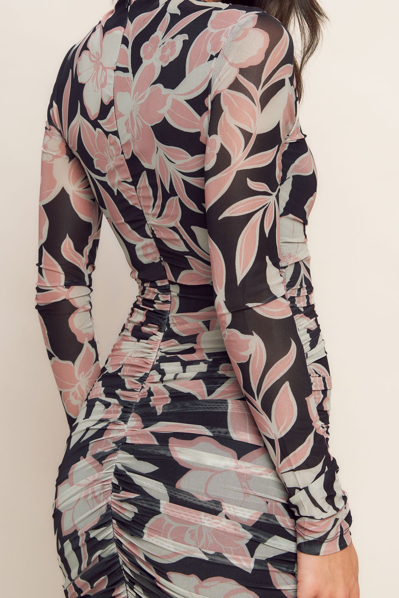 LIFE IS LOVELY MUTED ROMANCE POWER MESH MIDI DRESS