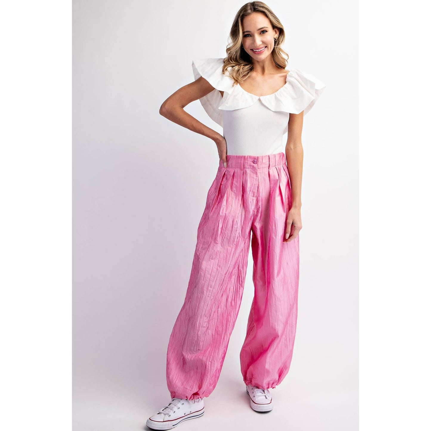 Vivi Crinkled High Waist Pant