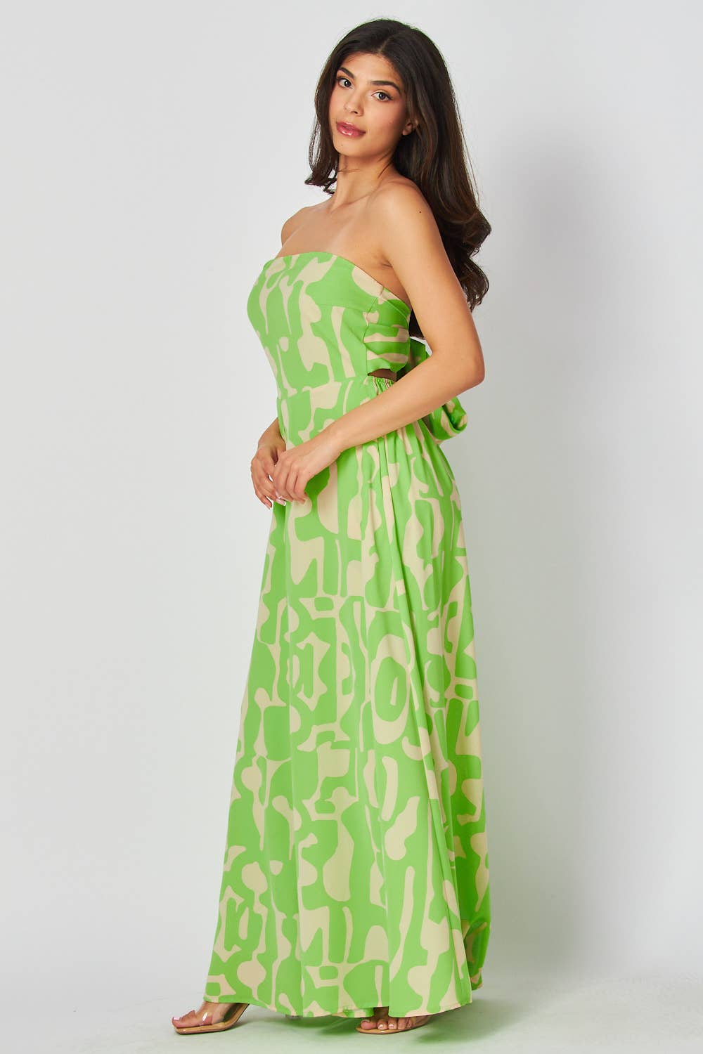 Flourish Wide Leg Back Tie Jumpsuit Lime