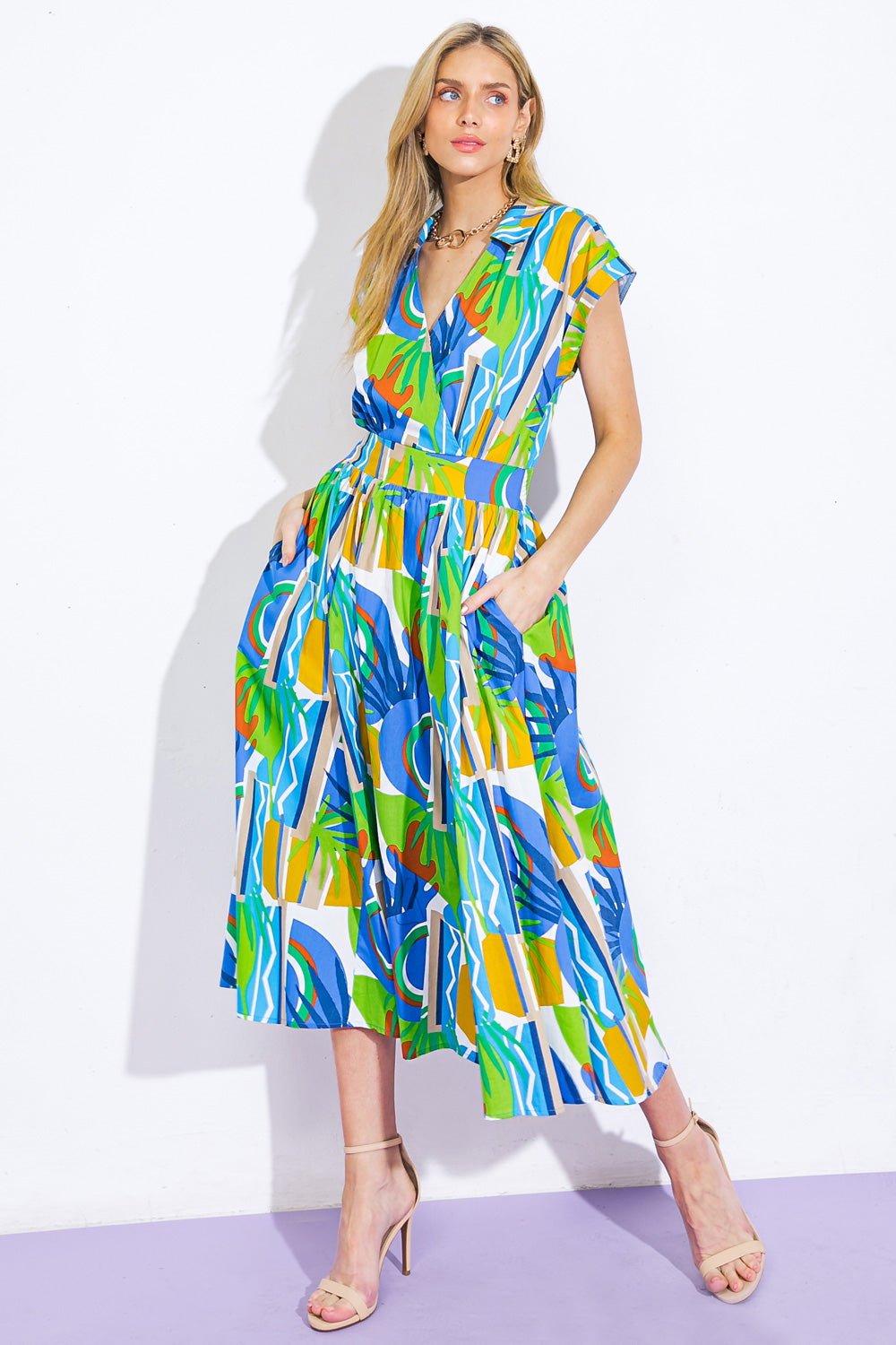 GETAWAY WOVEN MIDI DRESS