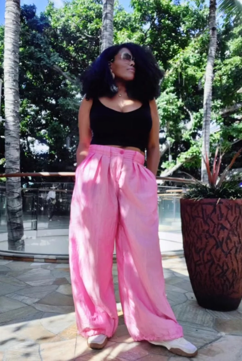 Vivi Crinkled High Waist Pant