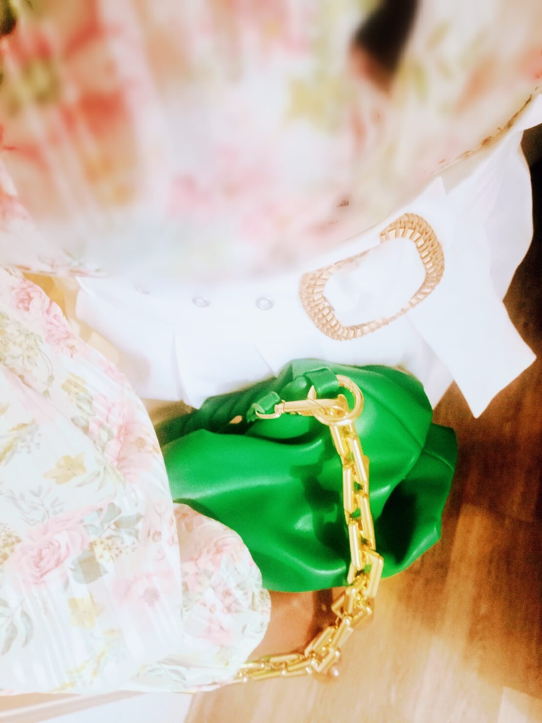 a close up of a flower in a bag