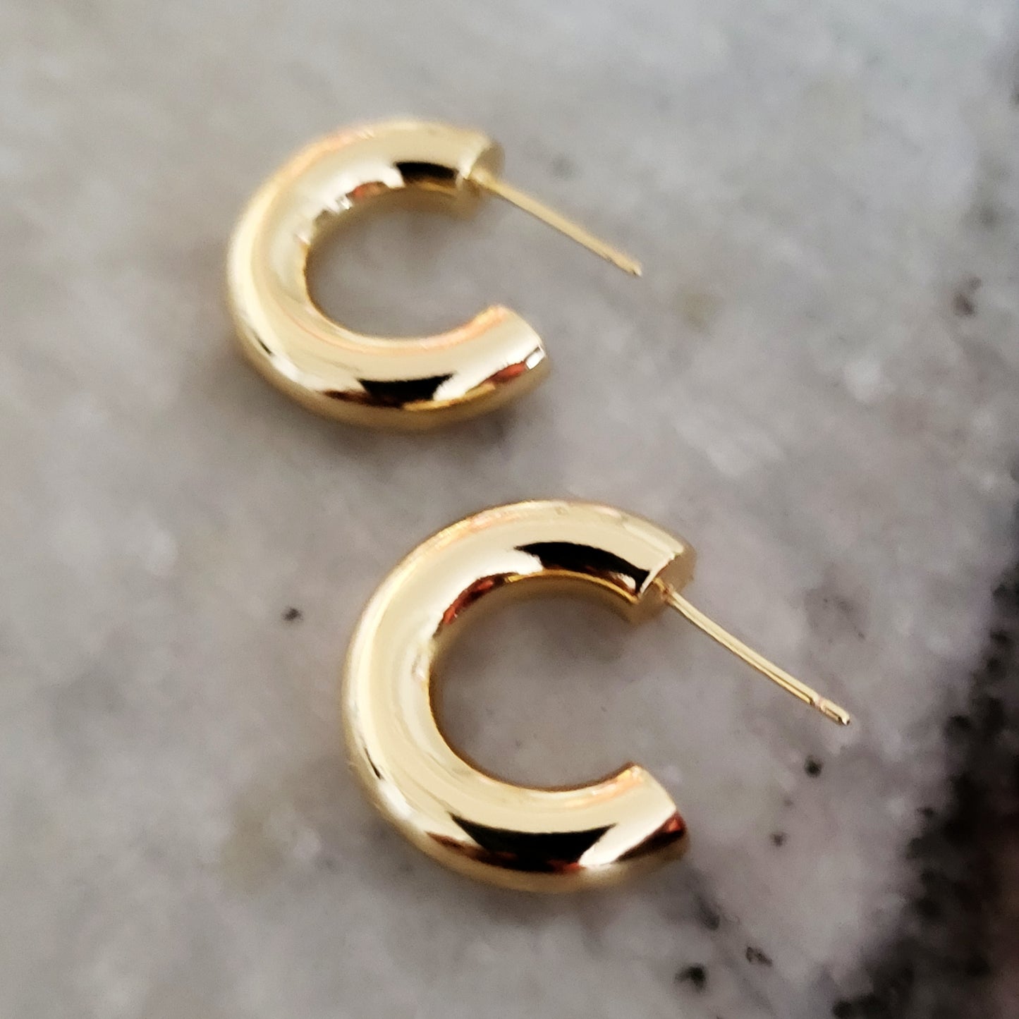Small -14K Gold Dipped Hoop Earrings