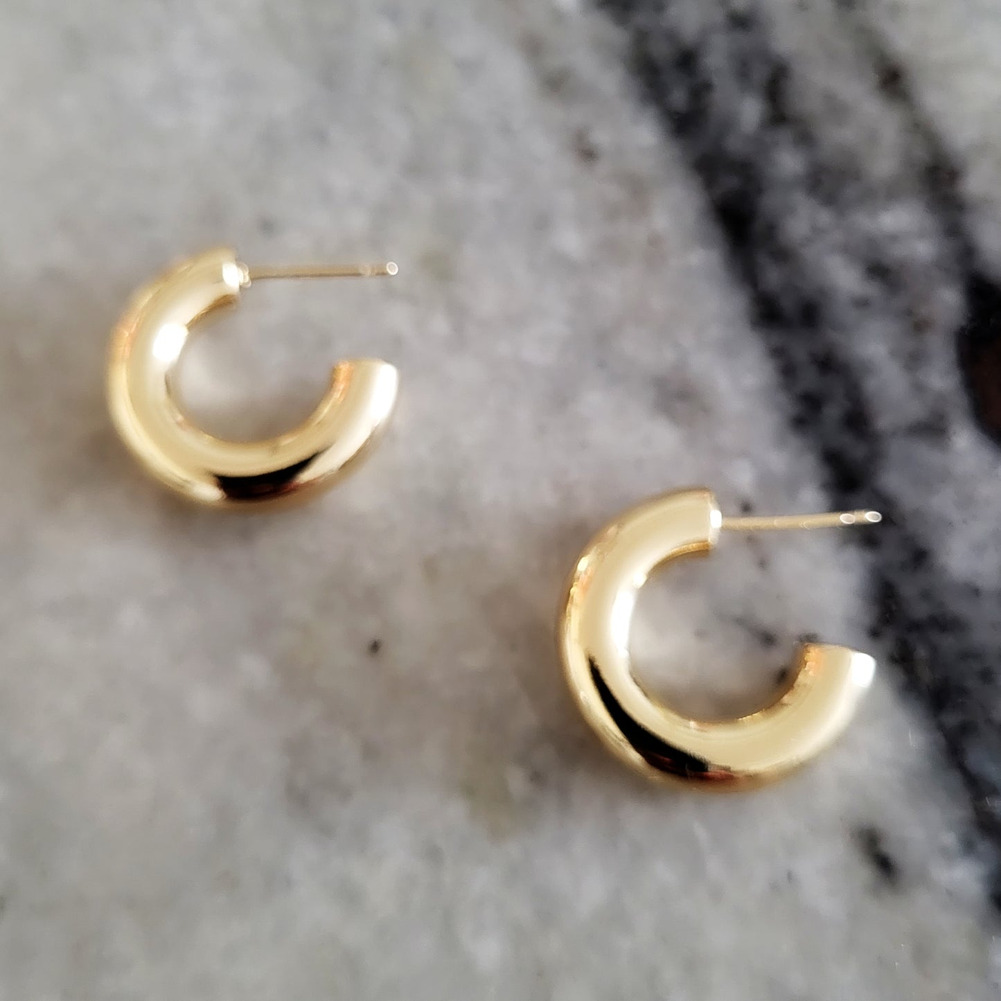 Small -14K Gold Dipped Hoop Earrings