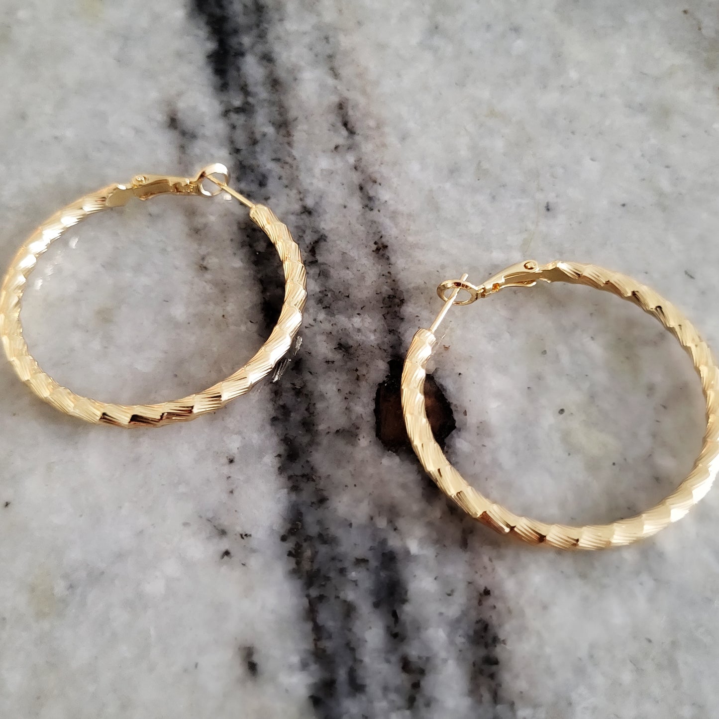 14K Gold Dipped Twisted Omega Closure Hoops