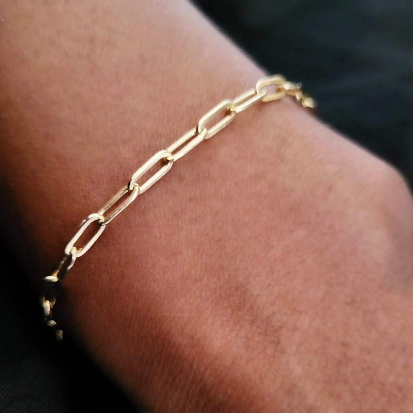 18k Gold Filled Paperclip Bracelet