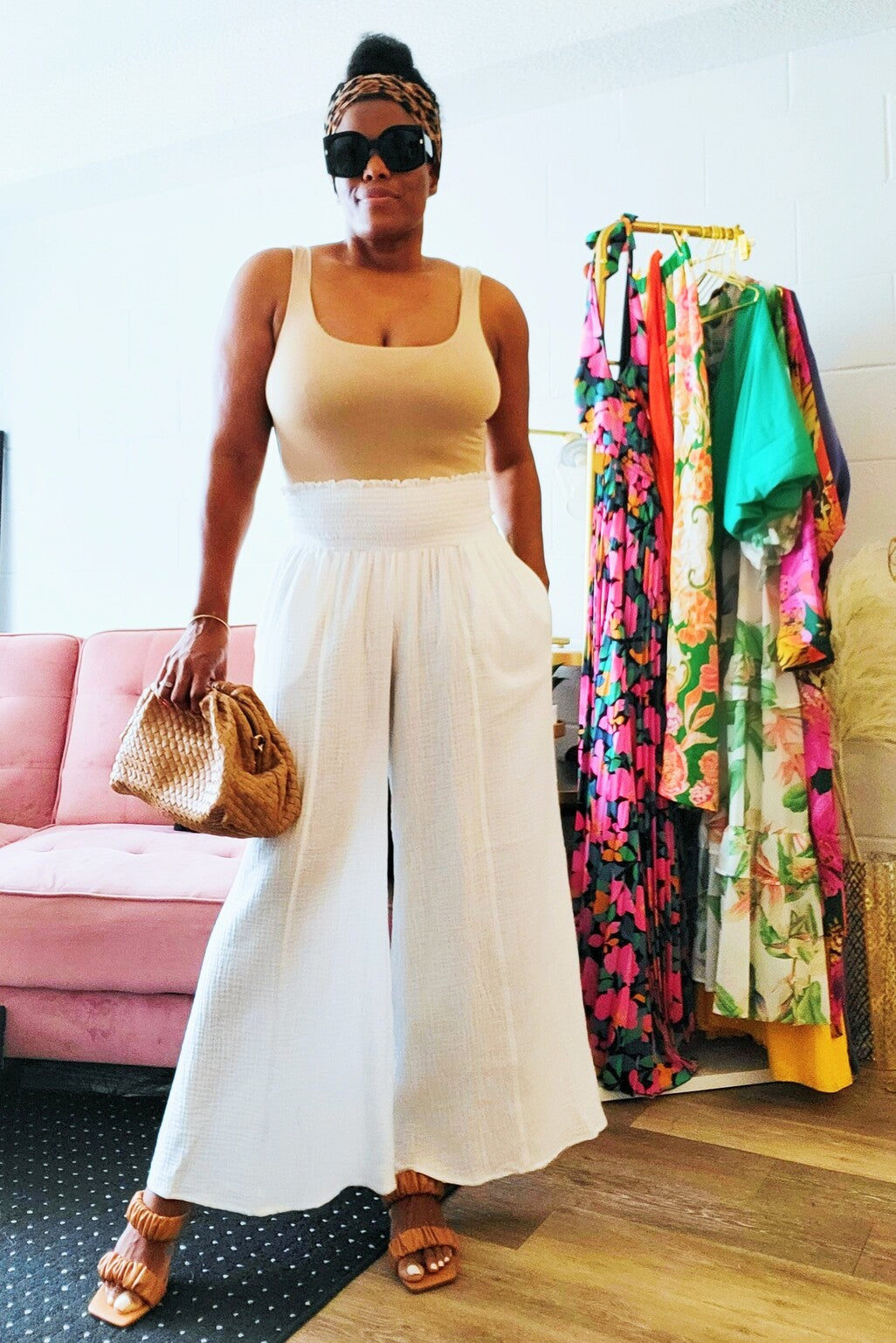 Pants, Wide Leg Pants, Take It Easy Cotton Wide Leg Pant