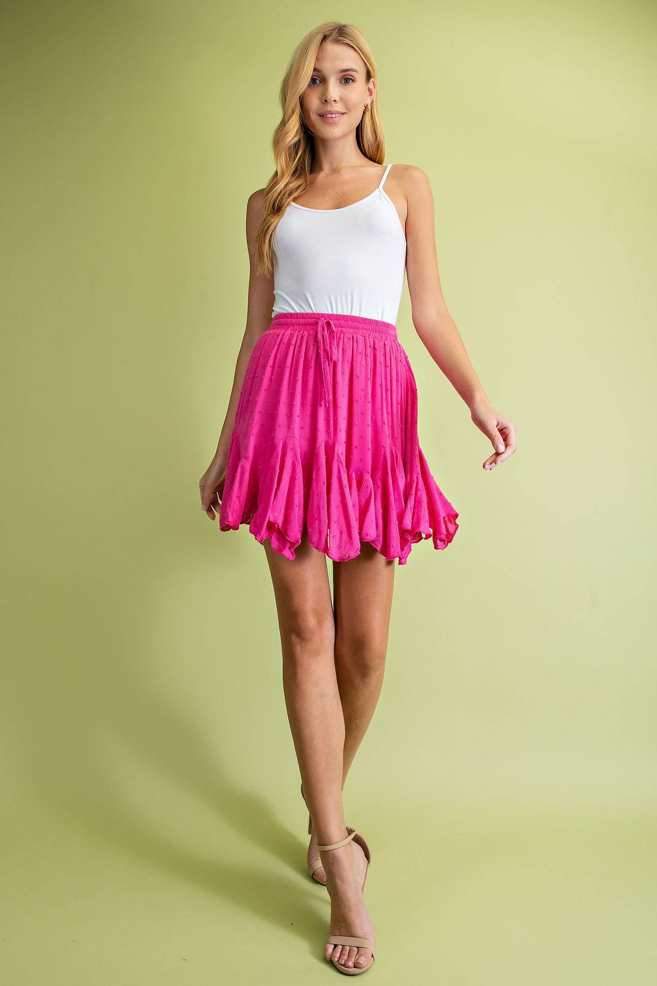 Lisa Dot Texture Flared Mini Skirt