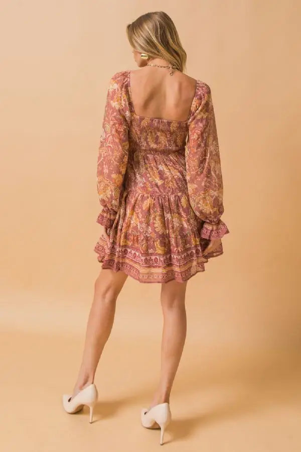 Dresses, Fall Dresses, Mini Dress, Printed Dress, Pretty Penny Victorian Sleeve Mini Dress