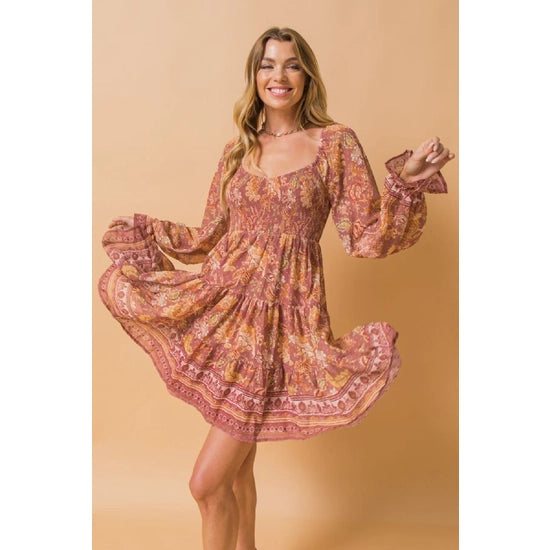Dresses, Fall Dresses, Mini Dress, Printed Dress, Pretty Penny Victorian Sleeve Mini Dress