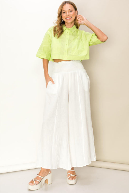 Bottoms, Pants, Women's Pants, Wide Leg Pants, Take It Easy Cotton Wide Leg Pant