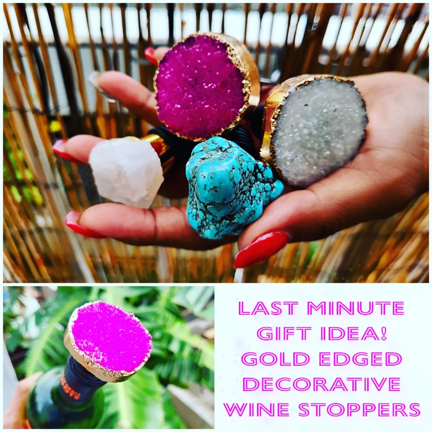 Natural Stone Wine Stopper Turquoise