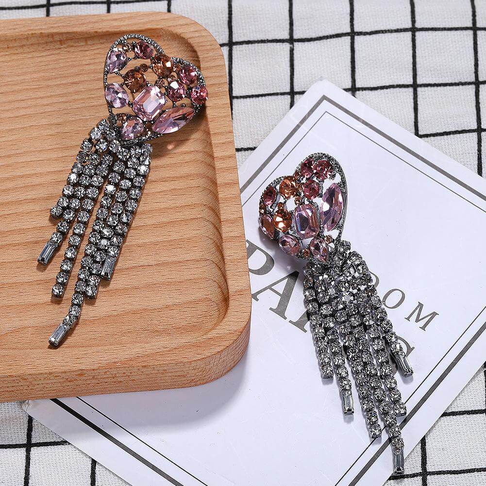 Jewelry, Earrings, Open Your Heart To Me Rhinestone Chandelier Earrings