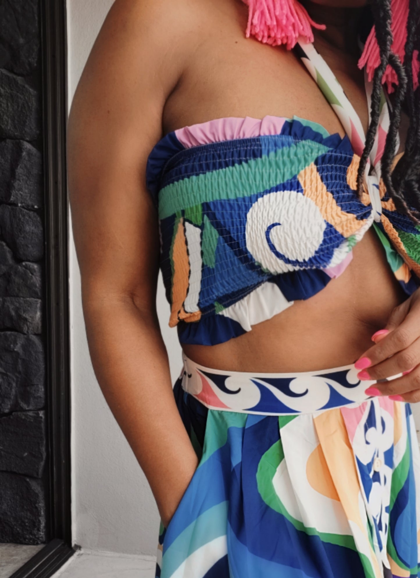 Live Your Life Printed Midi Skirt Set
