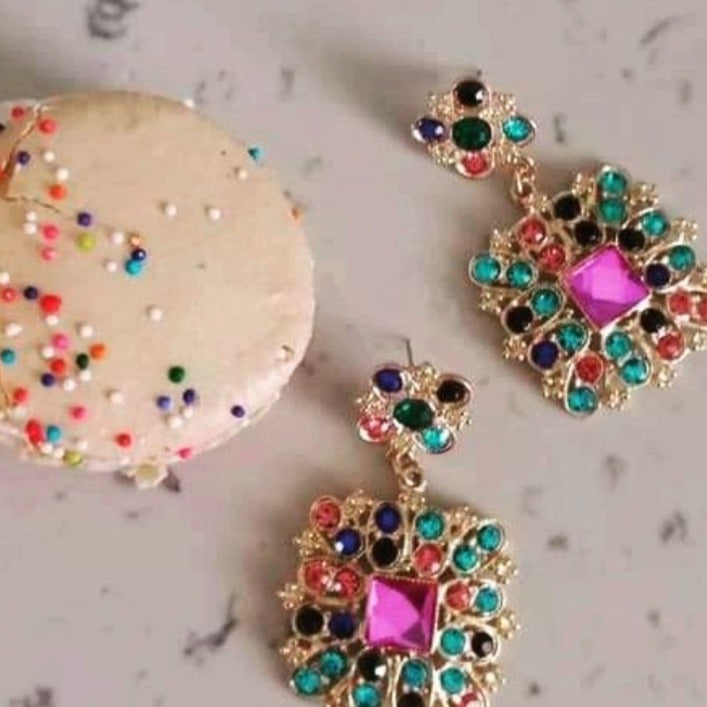 Jewelry, Accessories, Earrings, Women's Jewelry, The Queen Bejeweled Drop Earrings