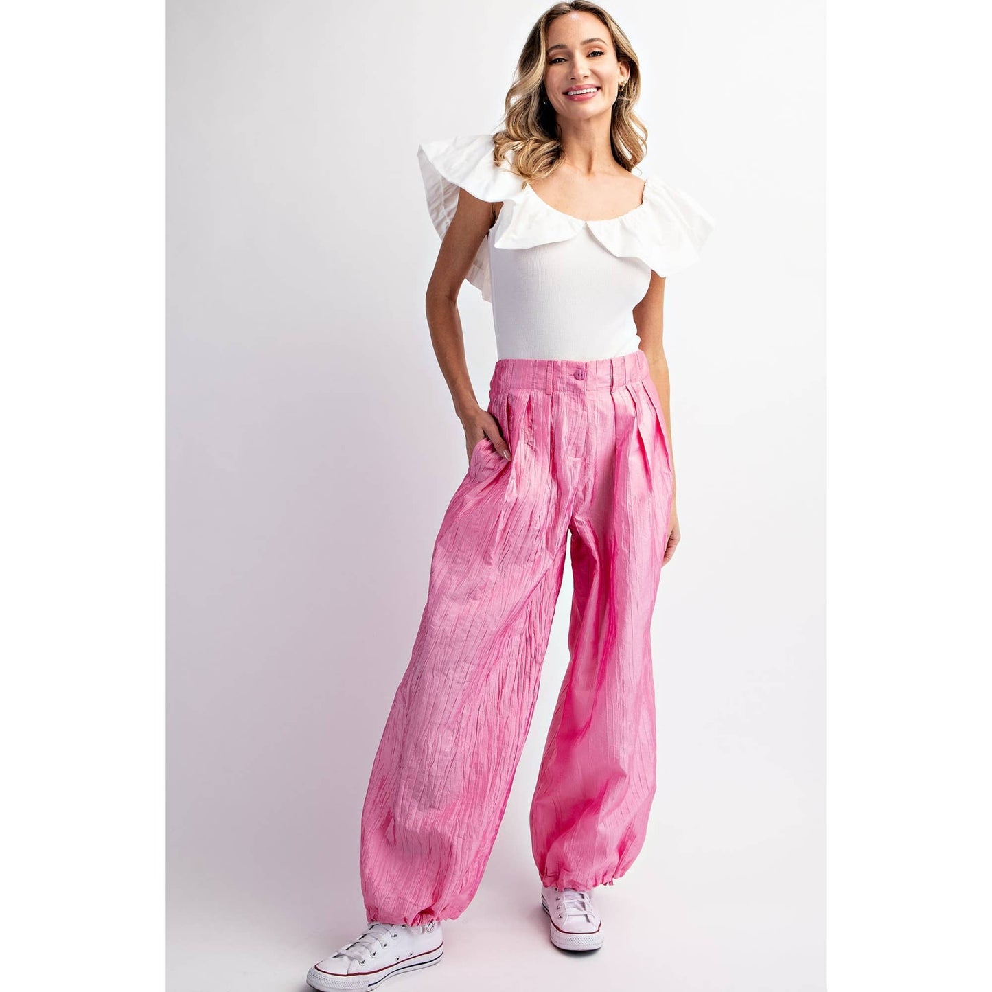 Vivi Crinkled High Waist Pant