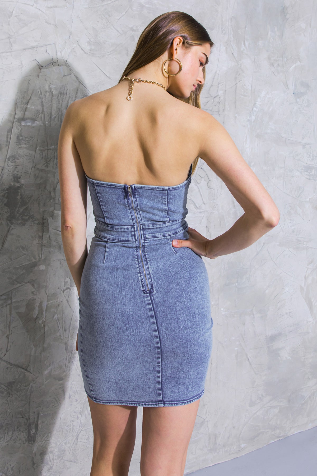 Meet Me There Denim Mini Dress