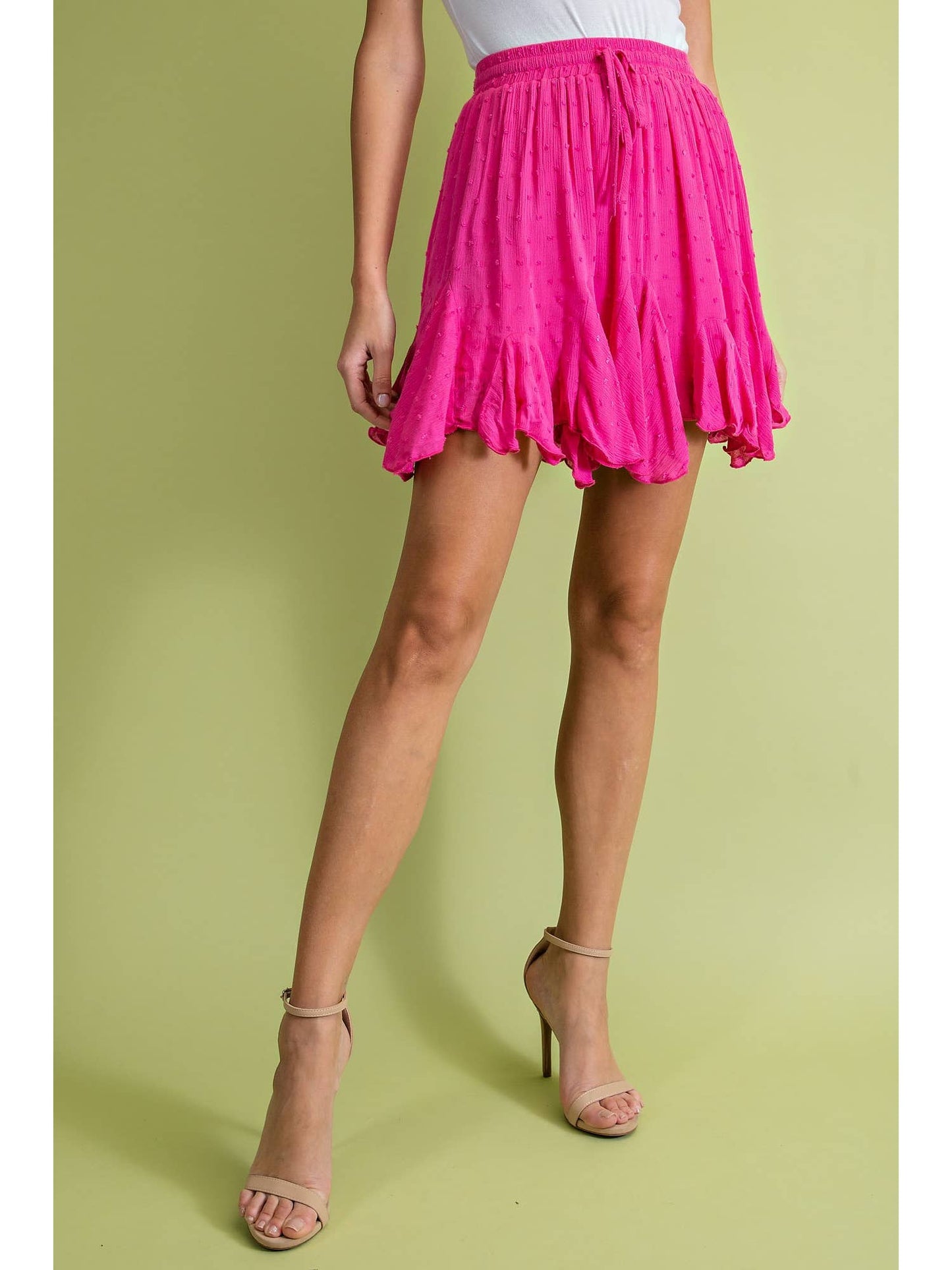 Lisa Dot Texture Flared Mini Skirt