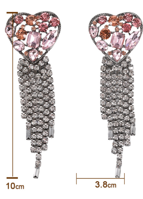 Jewelry, Earrings, Open Your Heart To Me Rhinestone Chandelier Earrings