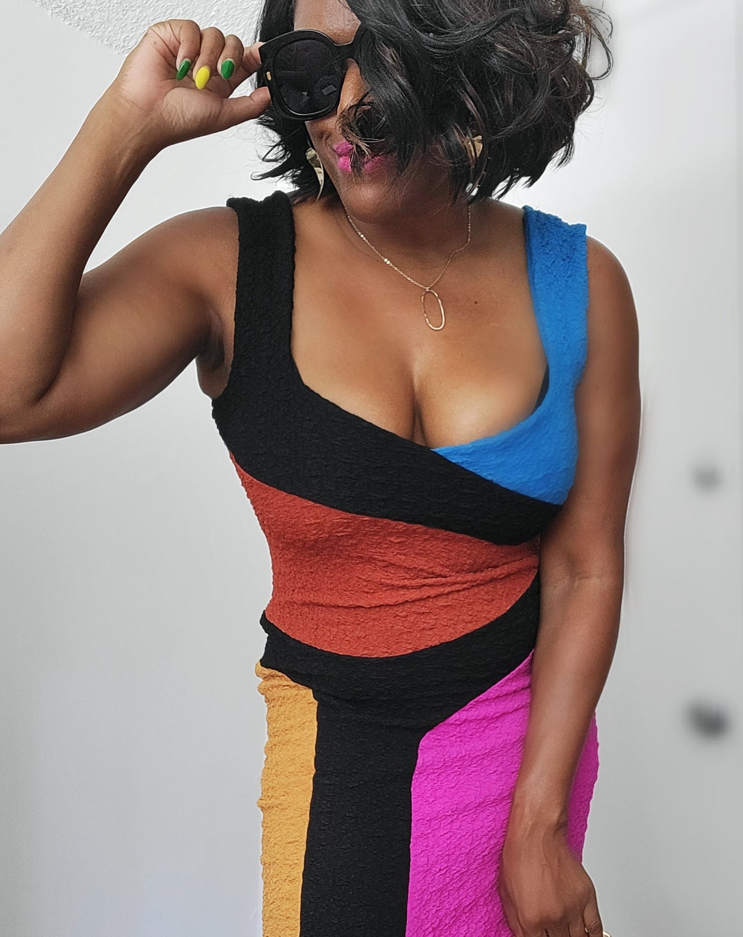 Meesha Colorblock Midi Dress