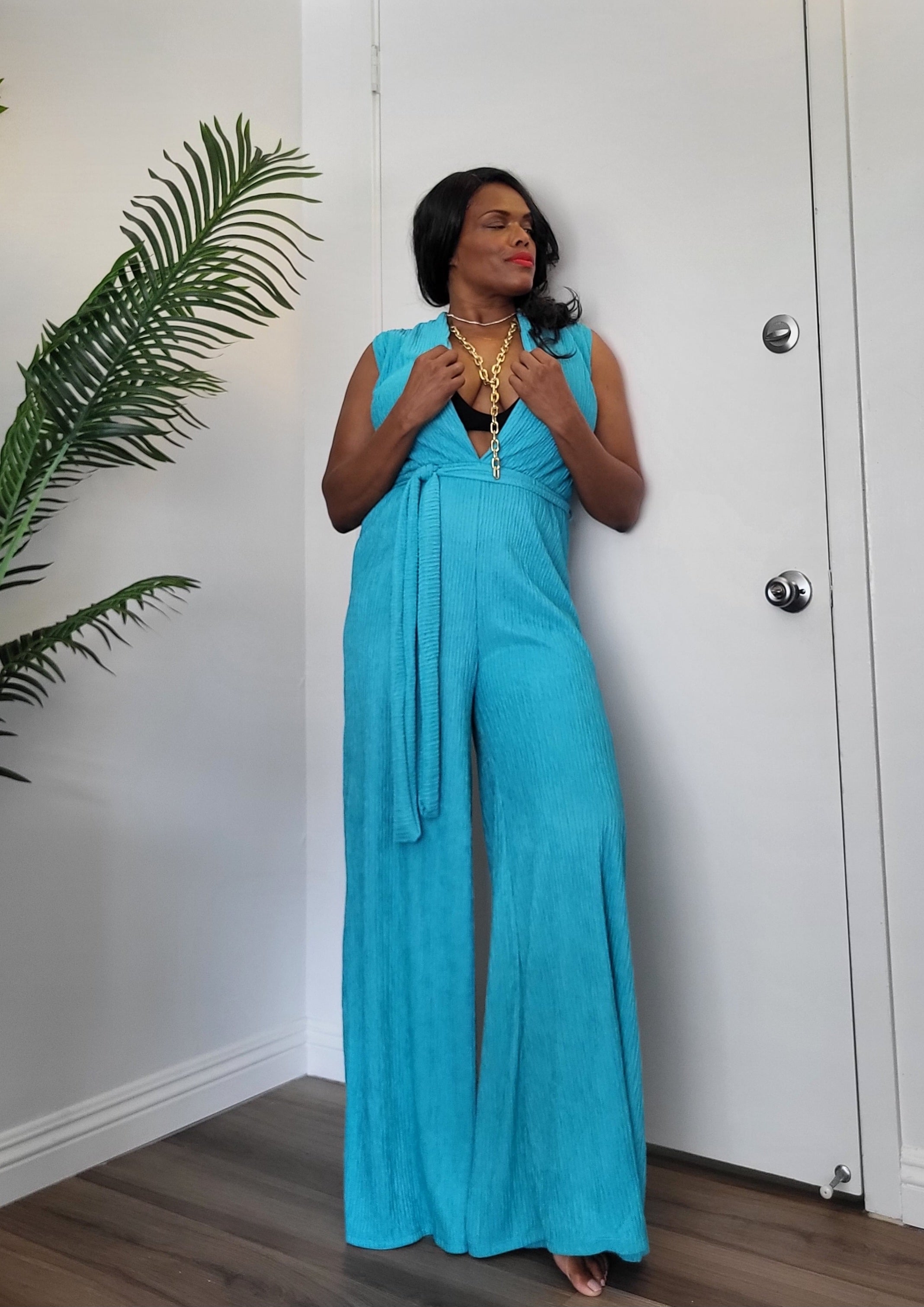 Turquoise jumpsuit store