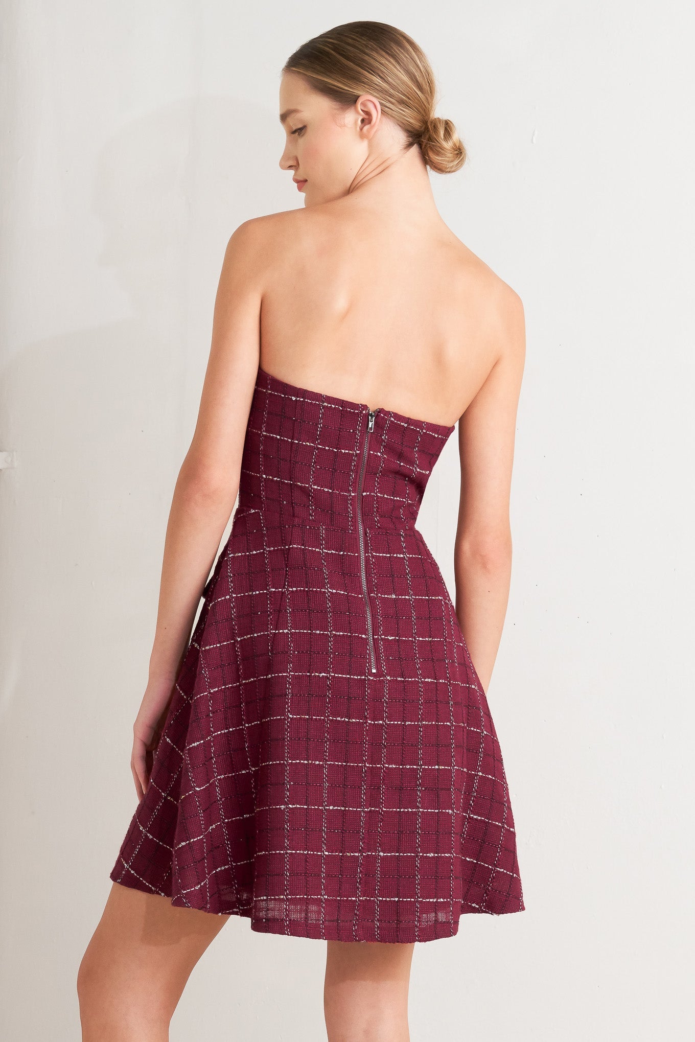CALL IT LOVE PLAID WOVEN MINI DRESS