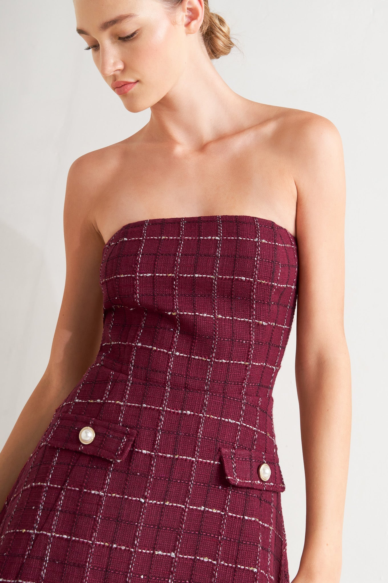CALL IT LOVE PLAID WOVEN MINI DRESS