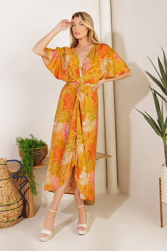 GOTTA GET AWAY WOVEN MIDI DRESS