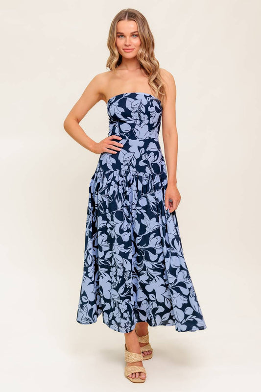 SMILES ARE CONTAGIOUS WOVEN MIDI DRESS