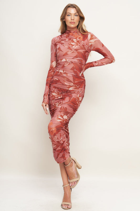 I'M WORTHY POWER MESH MIDI DRESS