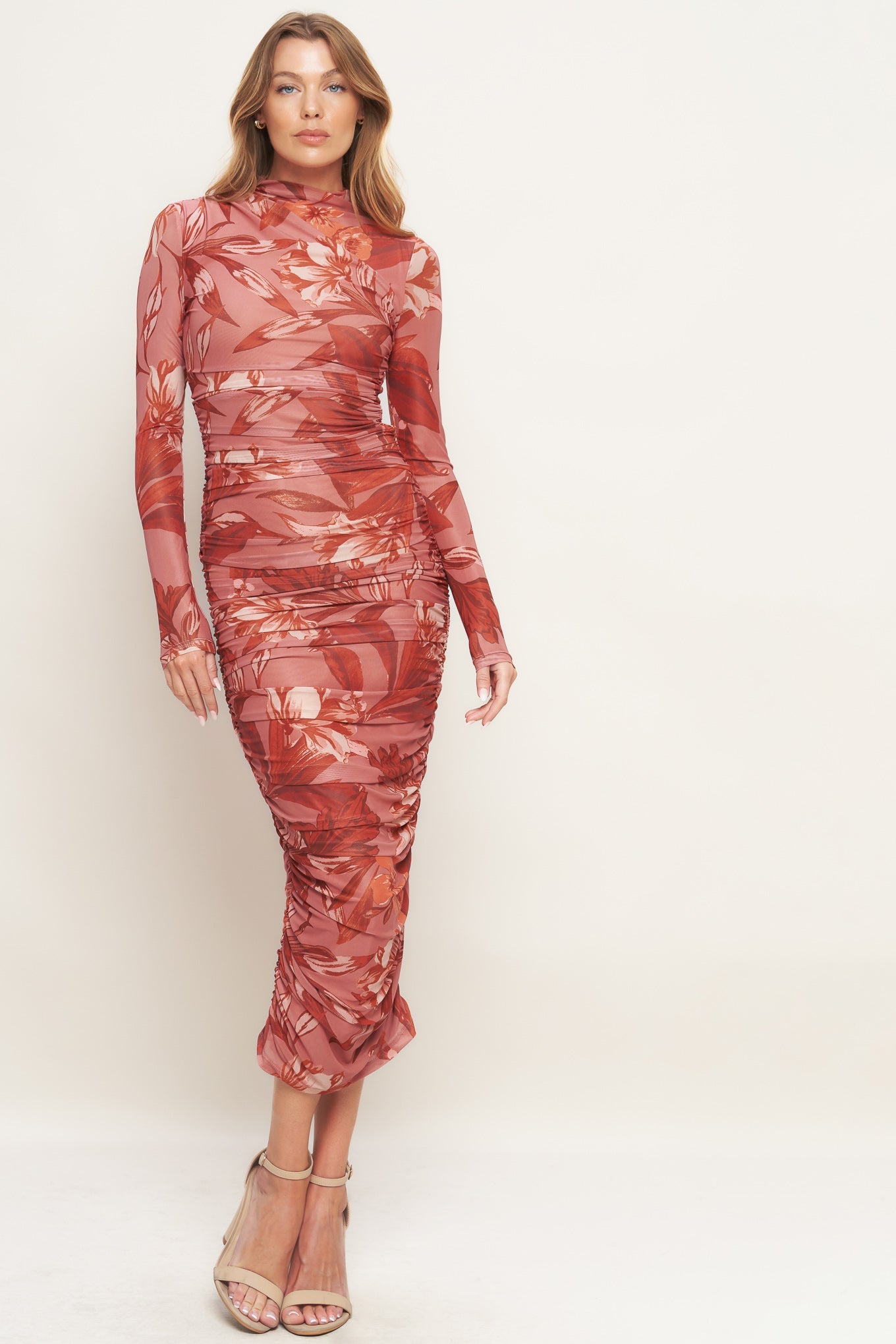 I'M WORTHY POWER MESH MIDI DRESS
