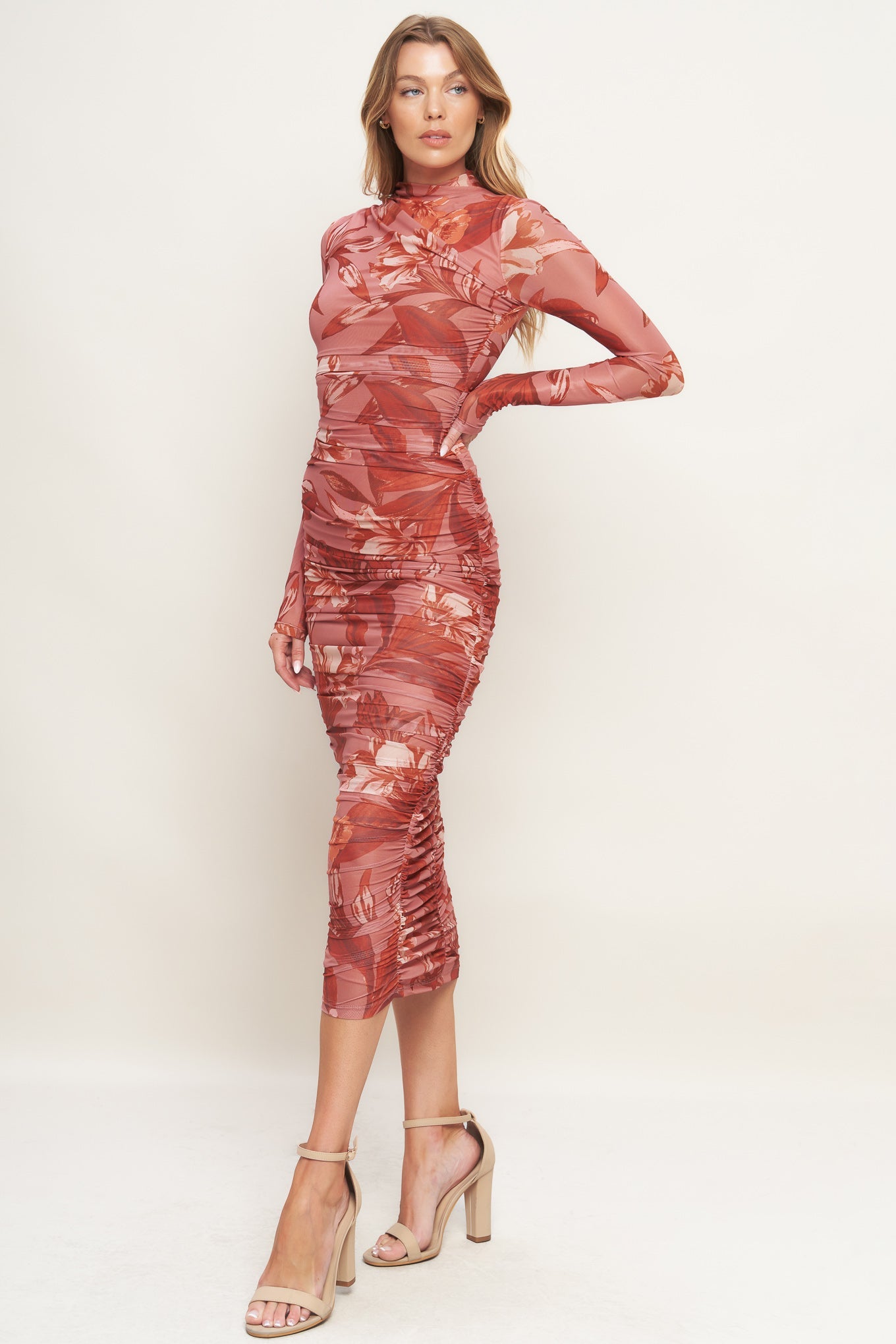 I'M WORTHY POWER MESH MIDI DRESS
