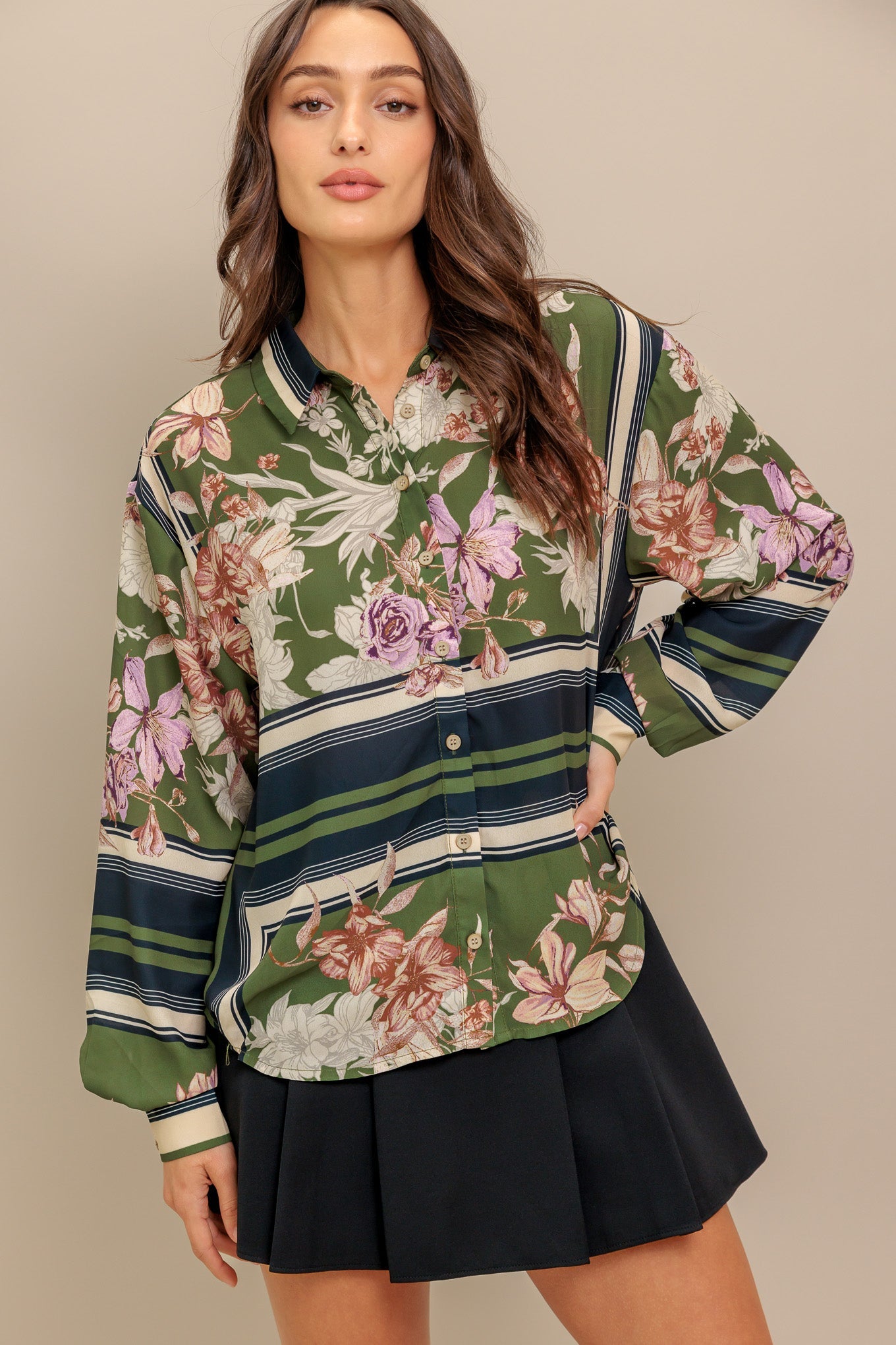GARDEN CLUB FLORAL WOVEN TOP