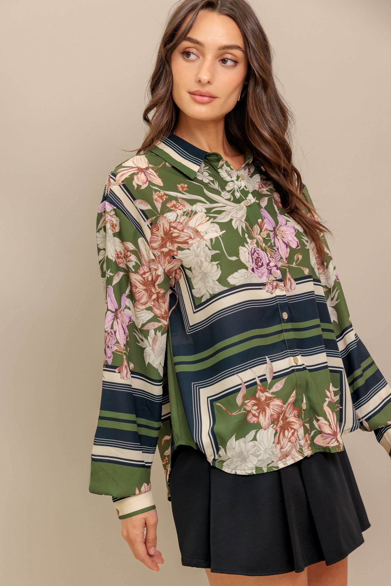 GARDEN CLUB FLORAL WOVEN TOP