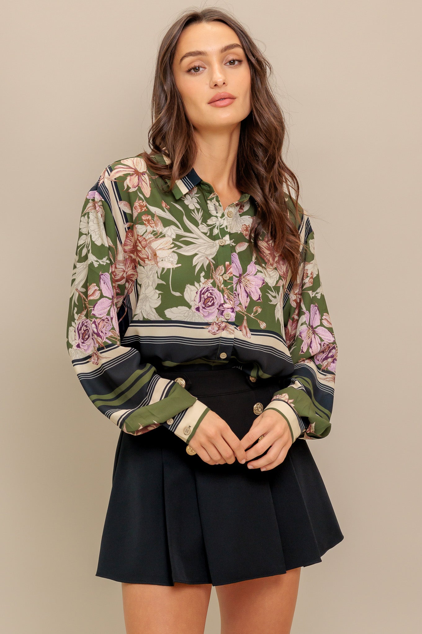 GARDEN CLUB FLORAL WOVEN TOP