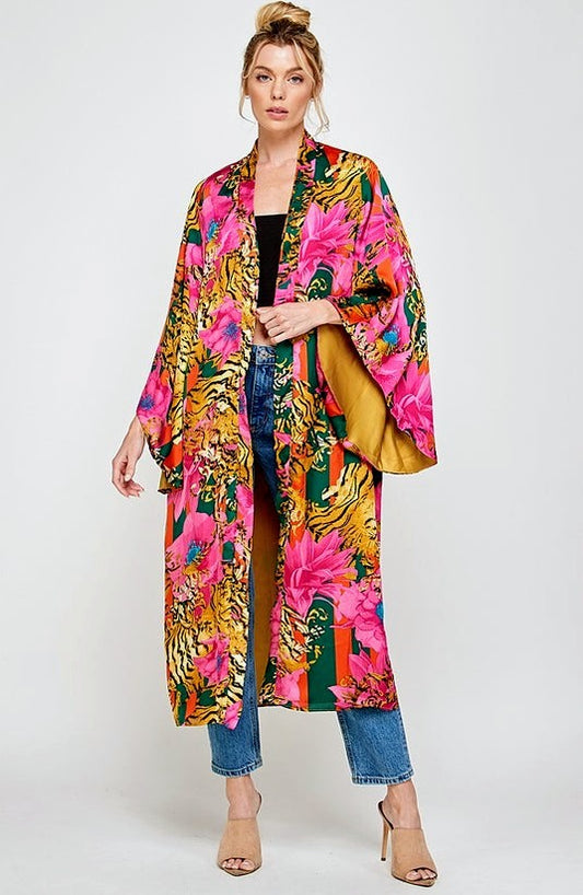 Lap of Luxury Tiger Print Kimono
