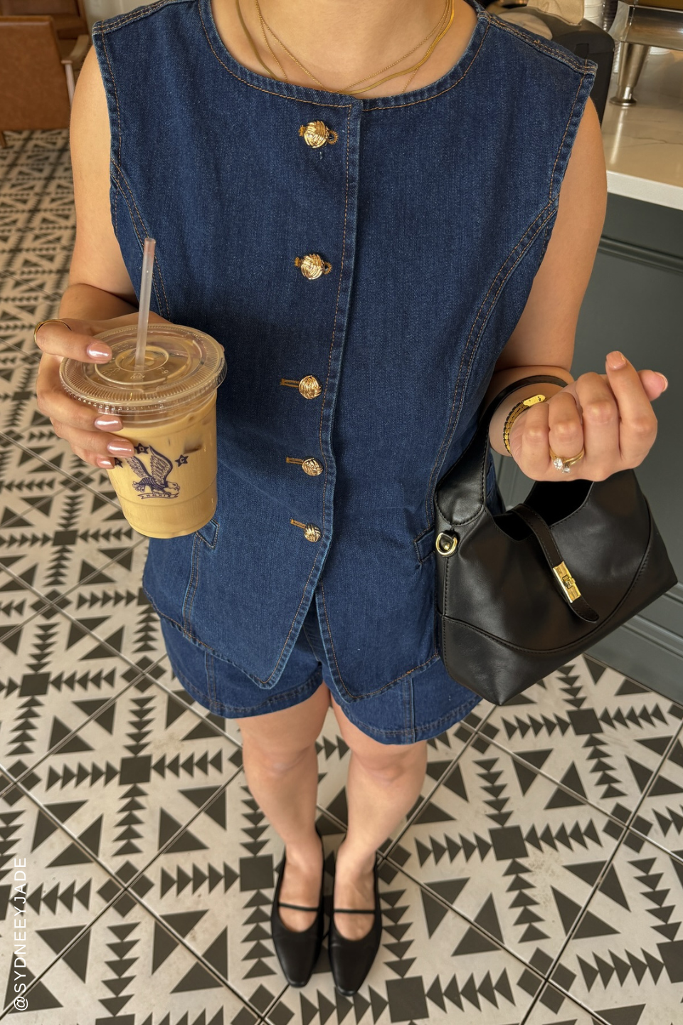 Drive In Movie Button Front Denim Vest