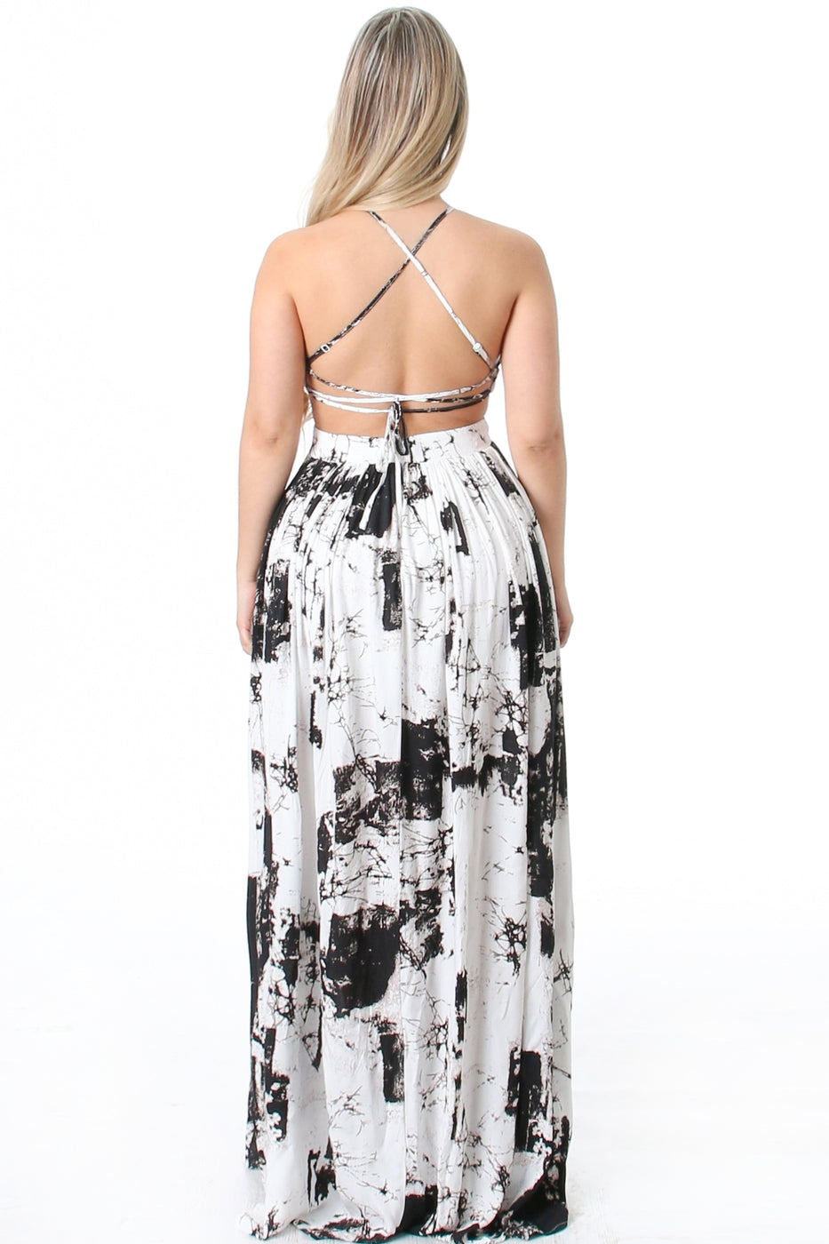 Abstract Cut Out Maxi Dress