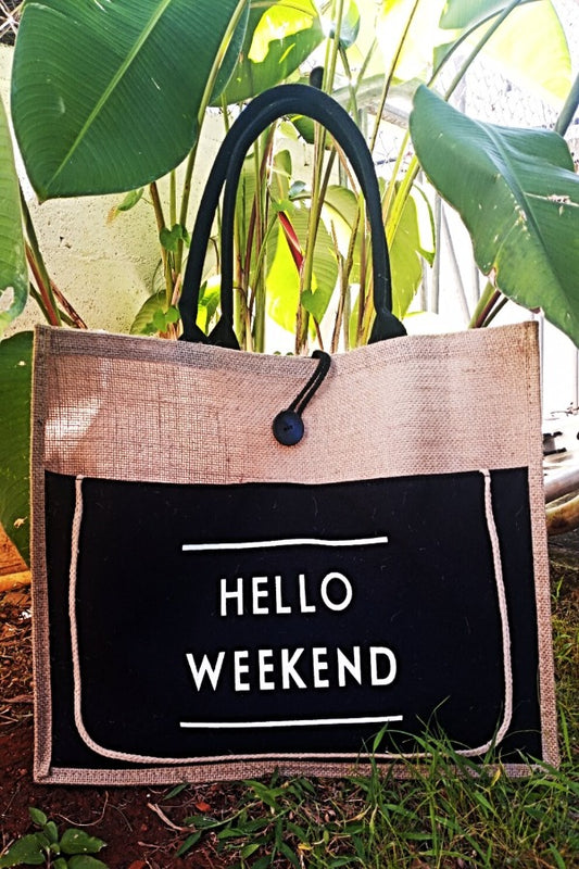 Handbag, Tote Bag, Hello Weekend Tote Bag